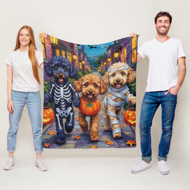 Couverture Polaire Chiens de caniche Costumes d'Halloween à la traîne (En situation)