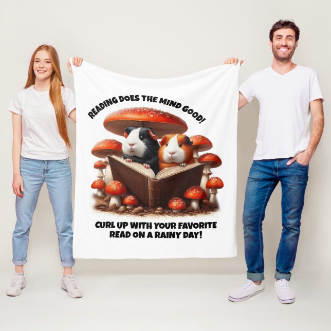 Couverture Polaire Chiens De Guinée Drôle À Lire Sous Champignons Rou (En situation)