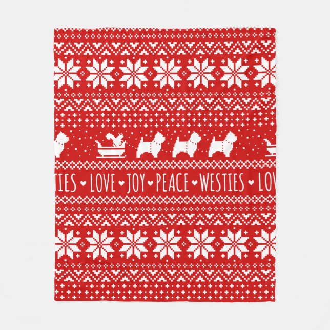 Couverture Polaire Chiens de Noël des Westis de Noël des Terriers bla (Devant)