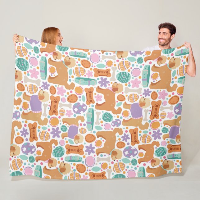 Couverture Polaire Chiens de Pâques et Traitements Motif (En situation)