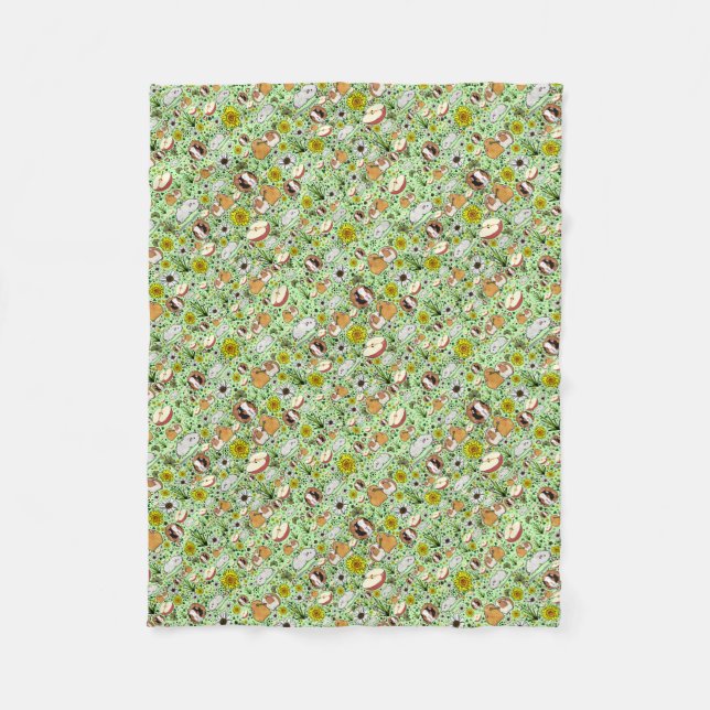 Couverture Polaire Chiens en vert (Devant)