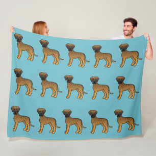 Couverture Polaire Chiens Great Dane à robe bringée sur fond gris