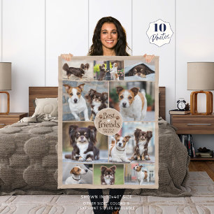 Couverture Polaire Chiens mignons Meilleurs Amis 10 Photos Couleurs p