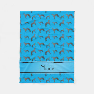 Couverture Polaire Chiens nommés personnalisés de lévrier de bleu 