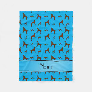 Couverture Polaire Chiens nommés personnalisés de Vizsla de bleu de
