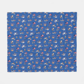 Couverture Polaire CHIENS POUR LA DÉMOCRATIE Bleu patriotique