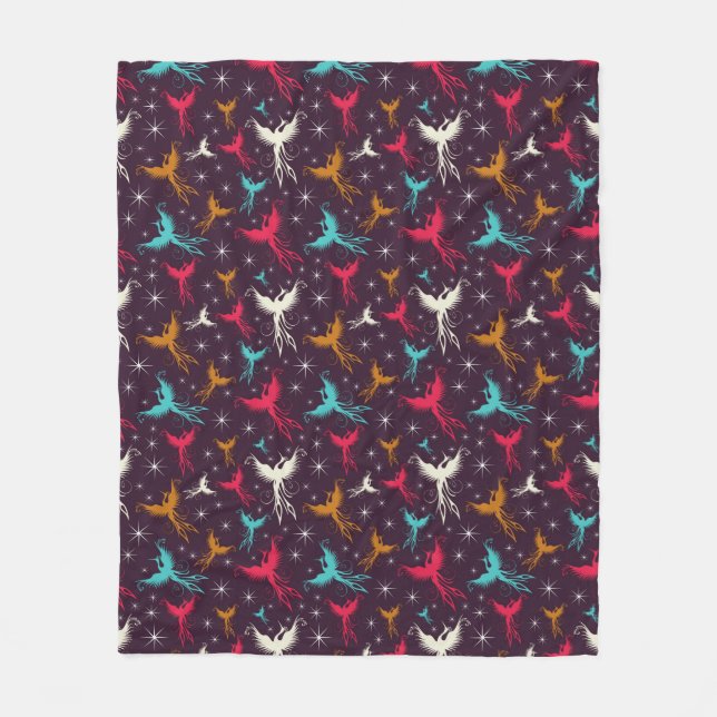 Couverture Polaire Chiffre motif d'oiseaux de Phoenix (Devant)
