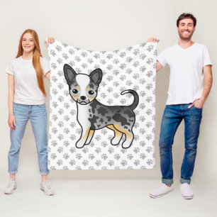 Couverture Polaire Chihuahua à poil lisse bleu merle Chien mignon & p
