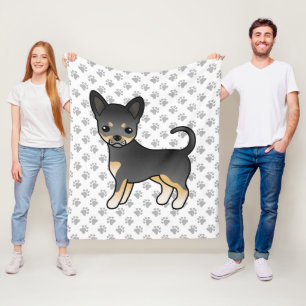 Couverture Polaire Chihuahua à poil lisse noir et feu Chien & Pattes