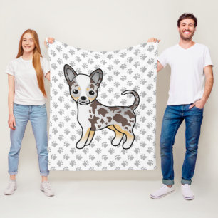 Couverture Polaire Chihuahua au pelage lisse Merle Chocolat Chien & P