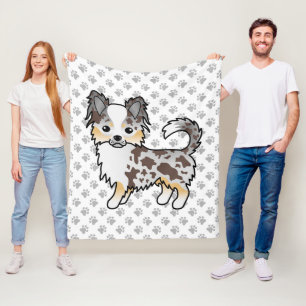 Couverture Polaire Chihuahua au pelage long Merle Chocolat Chien & Pa