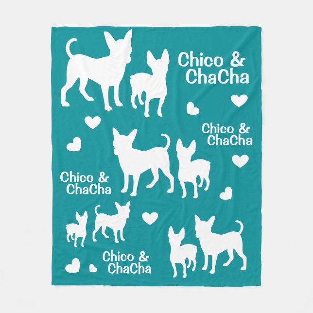 Couverture Polaire Chihuahua et Chorkie (Devant)