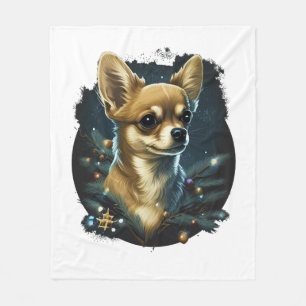 Couverture Polaire Chihuahua Joyeux Noël X-Mas Tree Cute
