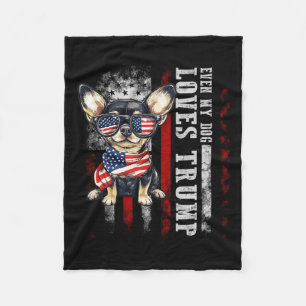 Couverture Polaire Chihuahua même mon chien aime Trump drôle