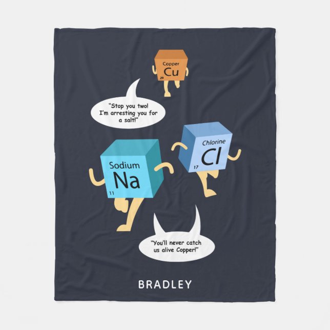 Couverture Polaire Chimie Tableau périodique Éléments science Gag (Devant)