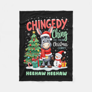 Couverture Polaire Chingedy Ching L'Donkey De Noël Italien Heehaw