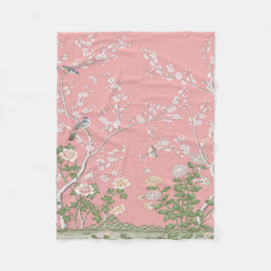 Couverture Polaire Chinoiserie rose