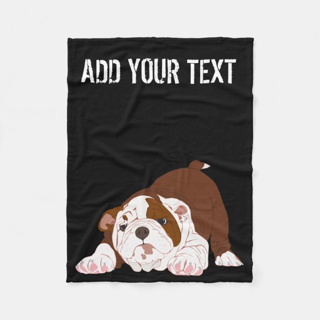 Couverture Polaire Chiot espiègle de bouledogue de chiot de tuf (Devant)