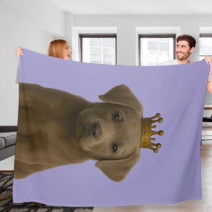Couverture Polaire Chiot Labrador en argent dans Gold Crown Cute