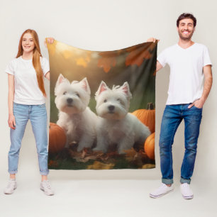 Couverture Polaire Chiots Terrier West Highland White Pumpkin d'Autom