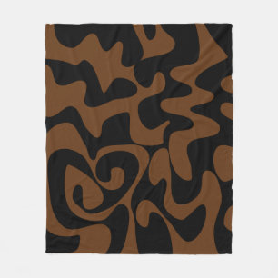 Couverture Polaire Chocolat neutre foncé Brown et Motif noir