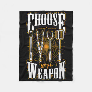Couverture Polaire Choisissez Votre Arme Grill Ustensiles Funny Bbq G