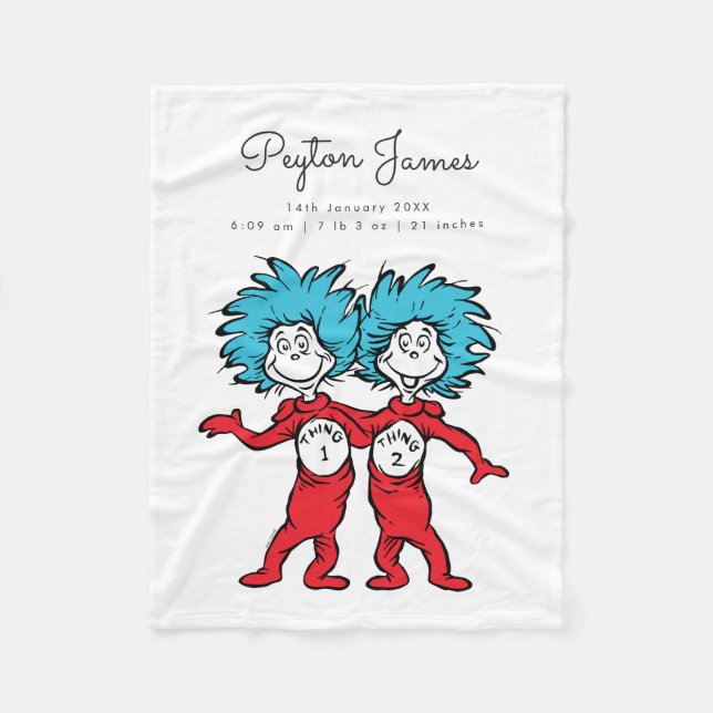 Couverture Polaire Chose Une Chose Deux Twins Chiffres De Naissance B (Devant)