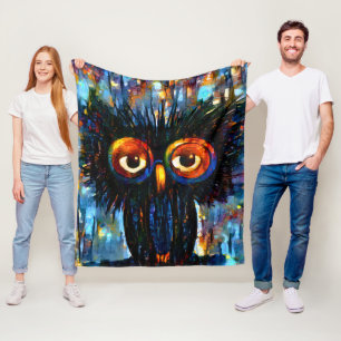 Couverture Polaire Chouette brillante et sage