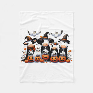 Couverture Polaire Chouette fantôme Vaches Halloween Animaux Vache Lo