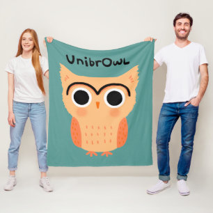 Couverture Polaire Chouette unibrow UnibrOwl Chouette à sourcils mi