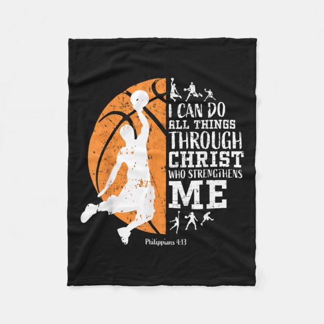 Couverture Polaire Christian Basketball I Can Do All Things Through C (Devant)