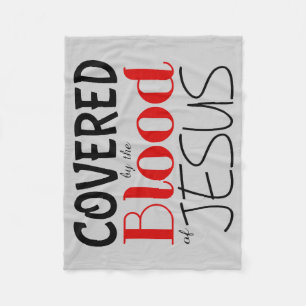 Couverture Polaire Christian COUVERT PAR LE SANG DE JÉSUS Fleece Blan