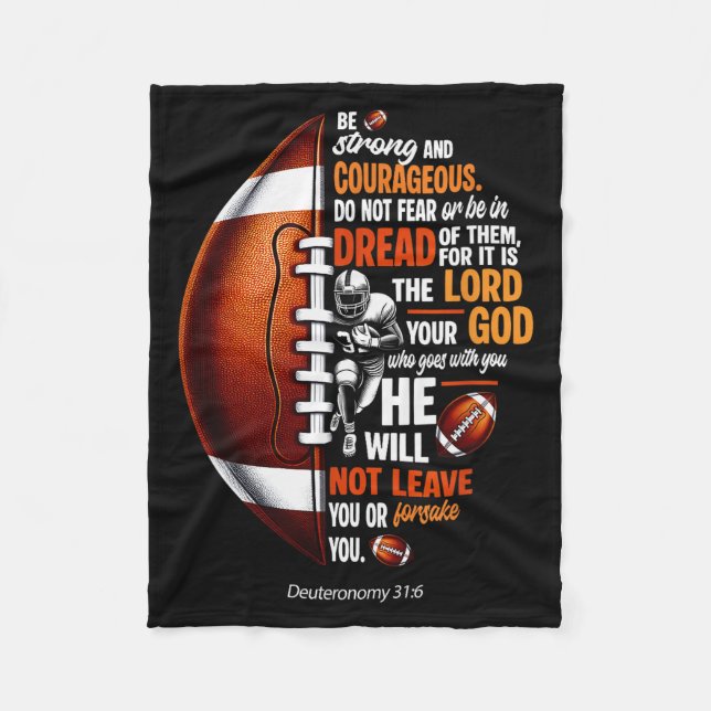Couverture Polaire Christian Football Deuteronomy 31 6 Bible Christia (Devant)