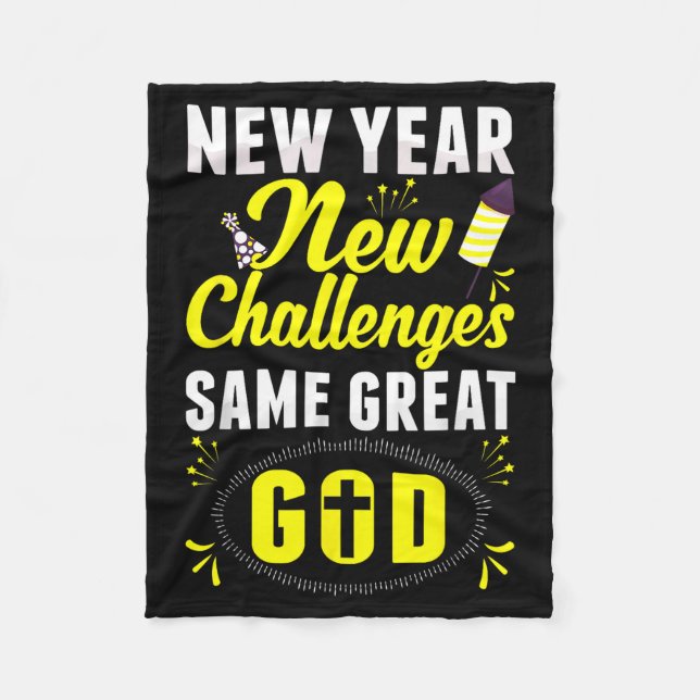 Couverture Polaire Christian Happy New Year New Challenges Same Great (Devant)