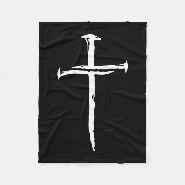 Couverture Polaire Christian Minimalist Three Nails Cross Religious J (Devant)