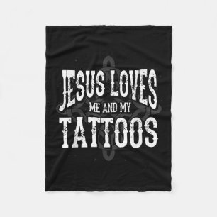 Couverture Polaire Christian Tattoo Artiste Tatted Jésus M'Aime Et