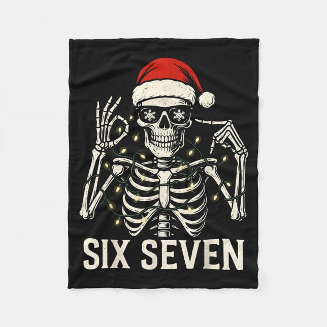 Couverture Polaire Christmas 67 Meme Skeleton With Santa Hat For Men  (Devant)