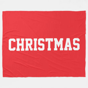 Couverture Polaire CHRISTMAS Amusant Athlétique Texte Blanc Sur Rouge