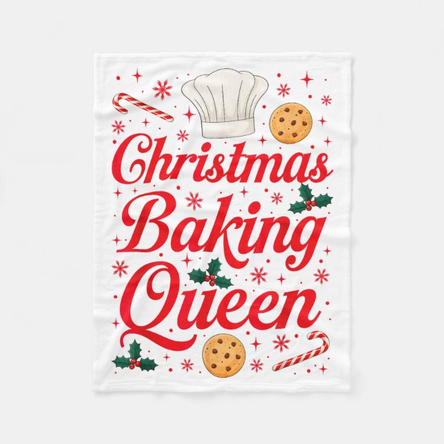 Couverture Polaire Christmas Baking Queen Funny Xmas Cookie Lover Wom (Devant)