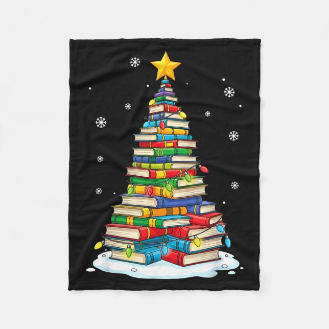 Couverture Polaire Christmas Book Tree Funny Librarians Books Lover  (Devant)