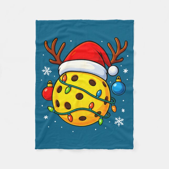 Couverture Polaire Christmas Ckleball Santa Hat Lights Srts Xmas Paja (Devant)