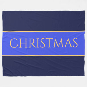 Couverture Polaire CHRISTMAS Festif Chic Elégant Bleu Marine raypes