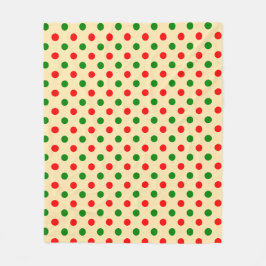 Couverture Polaire Christmas - Green and Red Polka Dots Pattern  