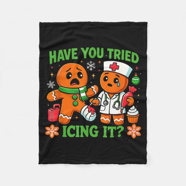Couverture Polaire Christmas Have You Tried Icing It Gingerbread Icu  (Devant)