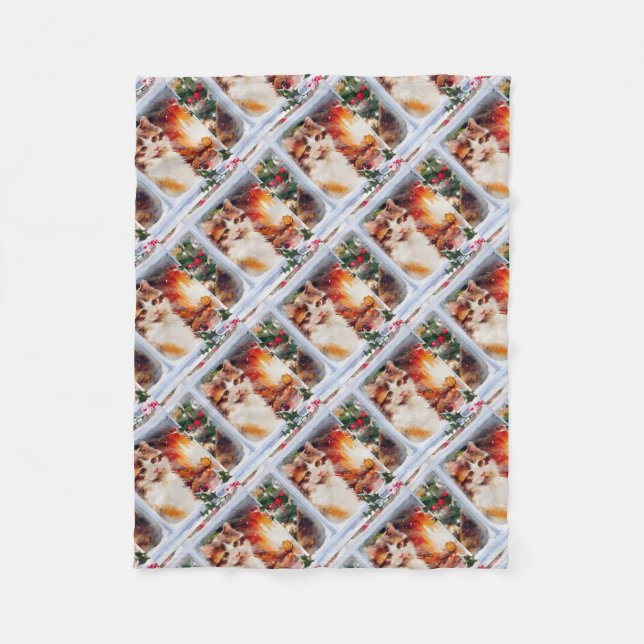 Couverture Polaire Christmas Kitten (Devant)