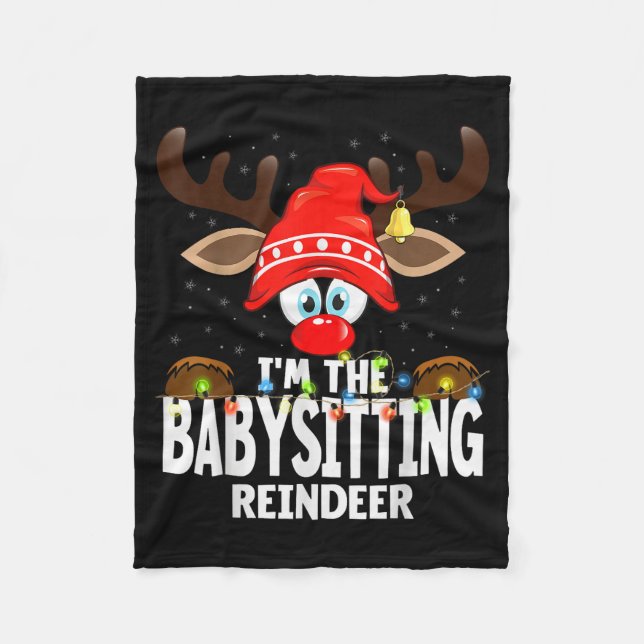 Couverture Polaire Christmas Matching I'm The Babysitting Reindeer  (Devant)