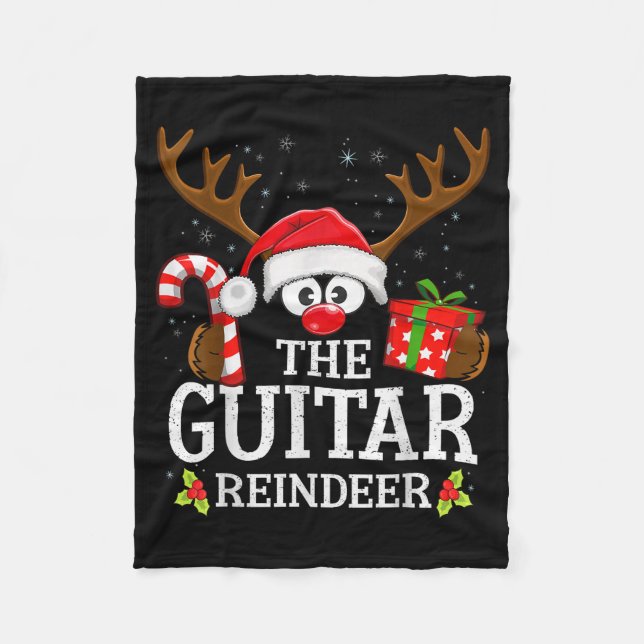 Couverture Polaire Christmas Matching The Guitar Reindeer Family  (Devant)