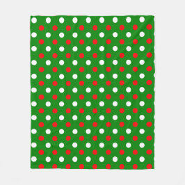 Couverture Polaire Christmas - Red and White Polka Dots Pattern  
