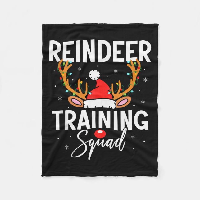 Couverture Polaire Christmas Running Team Funny Reindeer Training Squ (Devant)