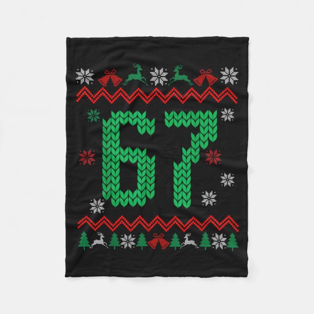 Couverture Polaire Christmas Santa 67 Six Seven Meme Ugly Sweater  (Devant)